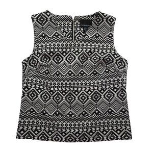 CYNTHIA ROWLEY Women's Sleeveless Top Blouse Geometric Aztec Career Academia XS